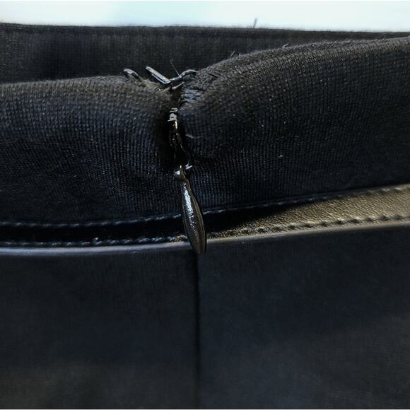 VTG Charter Club Pencil Skirt Sz 10 Skinny Belt Black Zip Slit Career Retro NEW - Picture 7 of 13